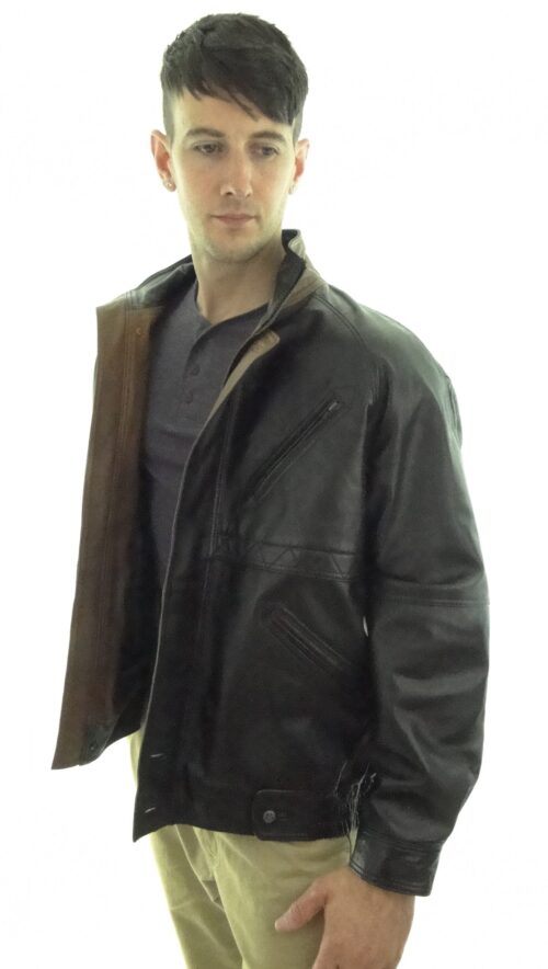 Men's 2 tone leather jacket