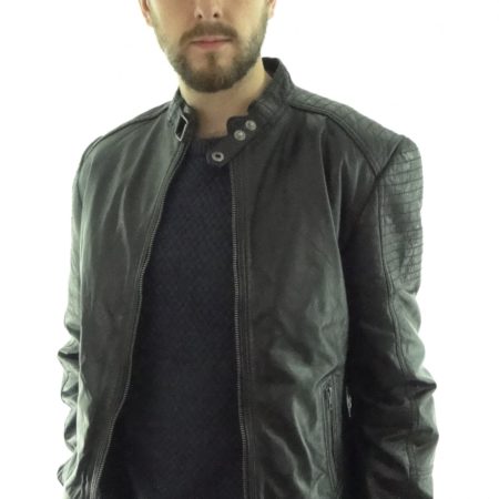 Men's Leather Black Biker Jacket