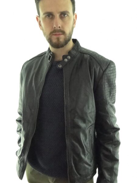 Men's Leather Black Biker Jacket