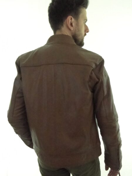 Men's Cognac Biker Leather Jacket