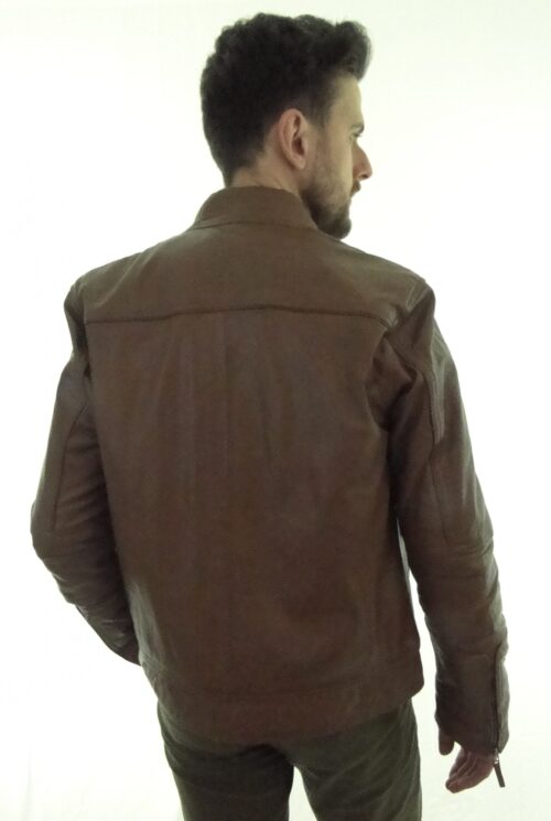 Men's Cognac Biker Leather Jacket