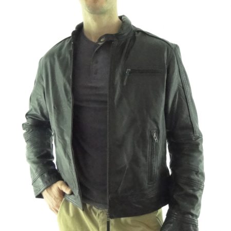 Men's Black Biker Leather Jacket