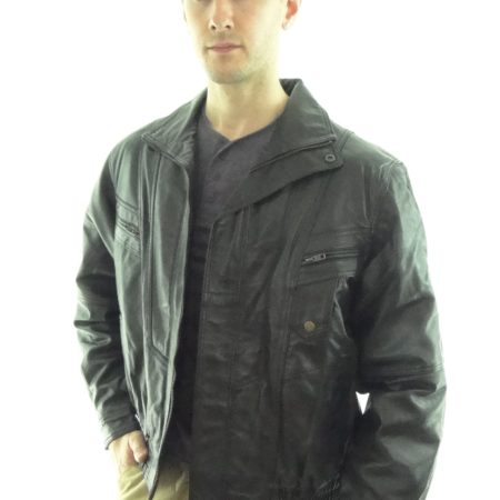 Men's Black Leather Jacket (available in Brown)
