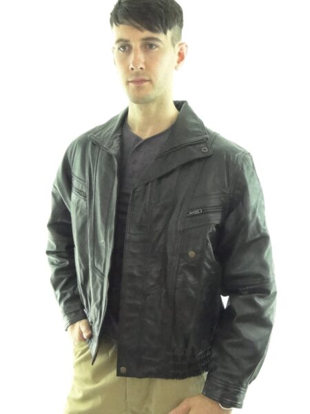 Men's Black Leather Jacket (available in Brown)