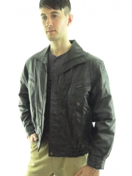 Men's Black Leather Jacket (available in Brown)