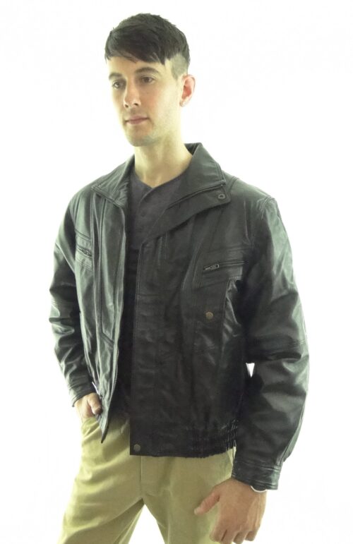 Men's Black Leather Jacket (available in Brown)