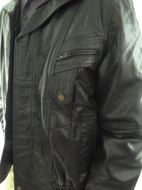 Men's Black Leather Jacket (available in Brown)