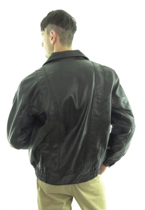 Men's Black Leather Jacket (also available in Brown) - Image 4