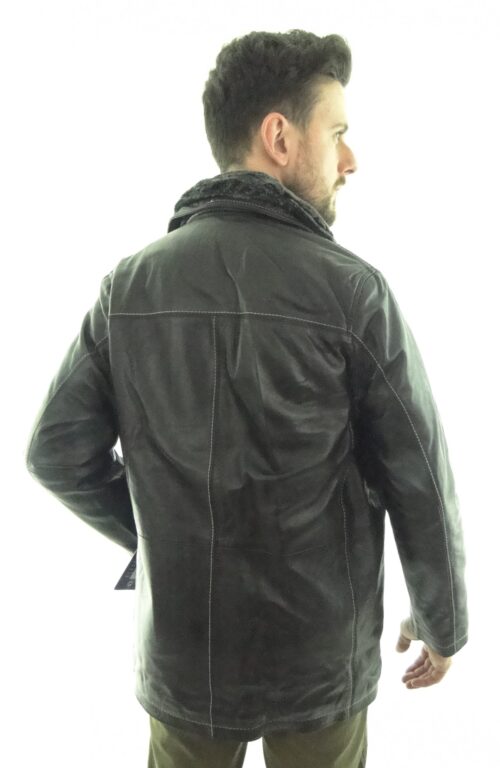 Men's Black Leather Coat