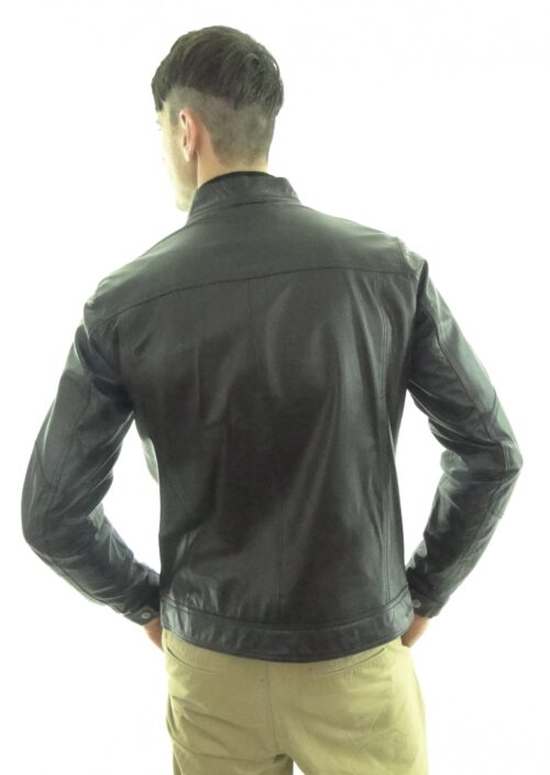 Men's Black Leather Biker Jacket