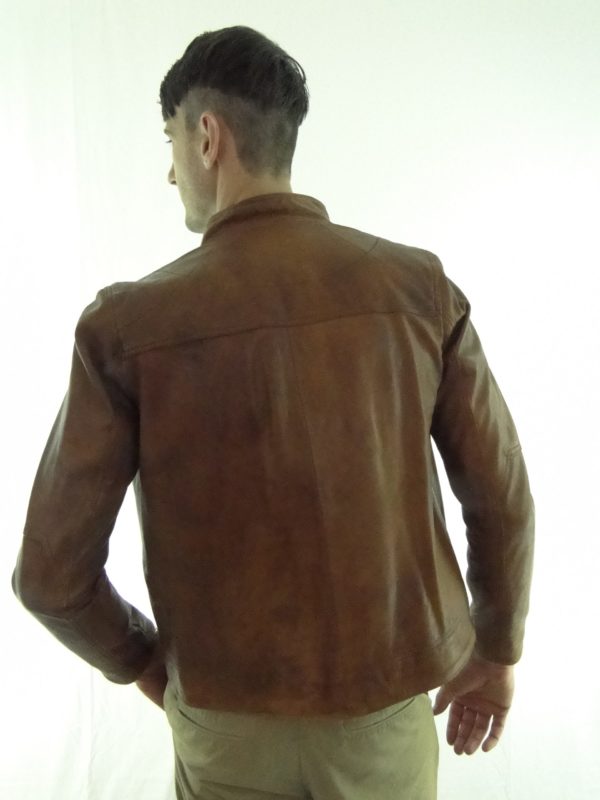 Men's Leather Jacket in Tan