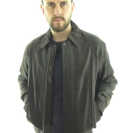Men's Brown Nubuck Leather Jacket