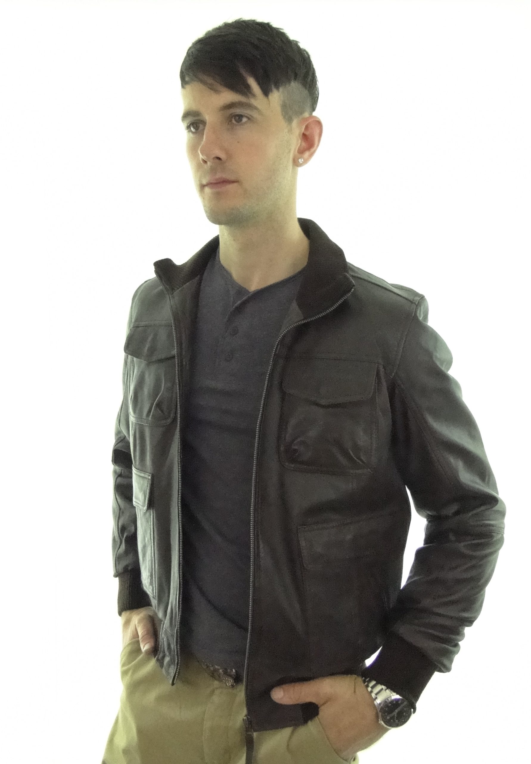 Men’s Leather Bomber Jacket in Brown – Radford Leather Fashions-Quality ...
