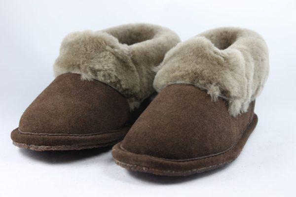 Ladies Sheepskin Slippers with full collar – Imogen by Draper of ...