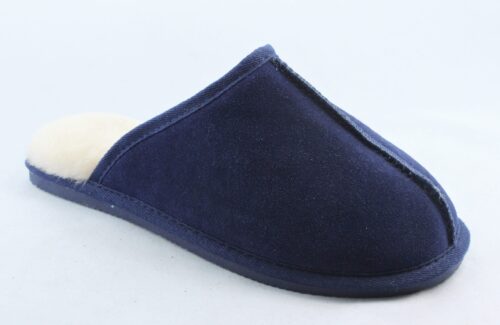 Men's Real Sheepskin Mule Slippers with hard sole