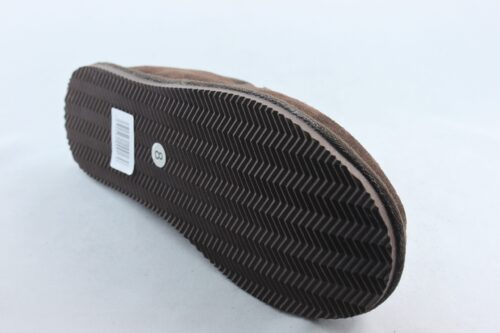 Men's Real Sheepskin Slippers with sole in Navy and Brown - Image 3