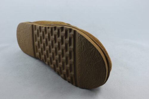 Men's Real Sheepskin Slippers with sole in Navy and Brown - Image 2