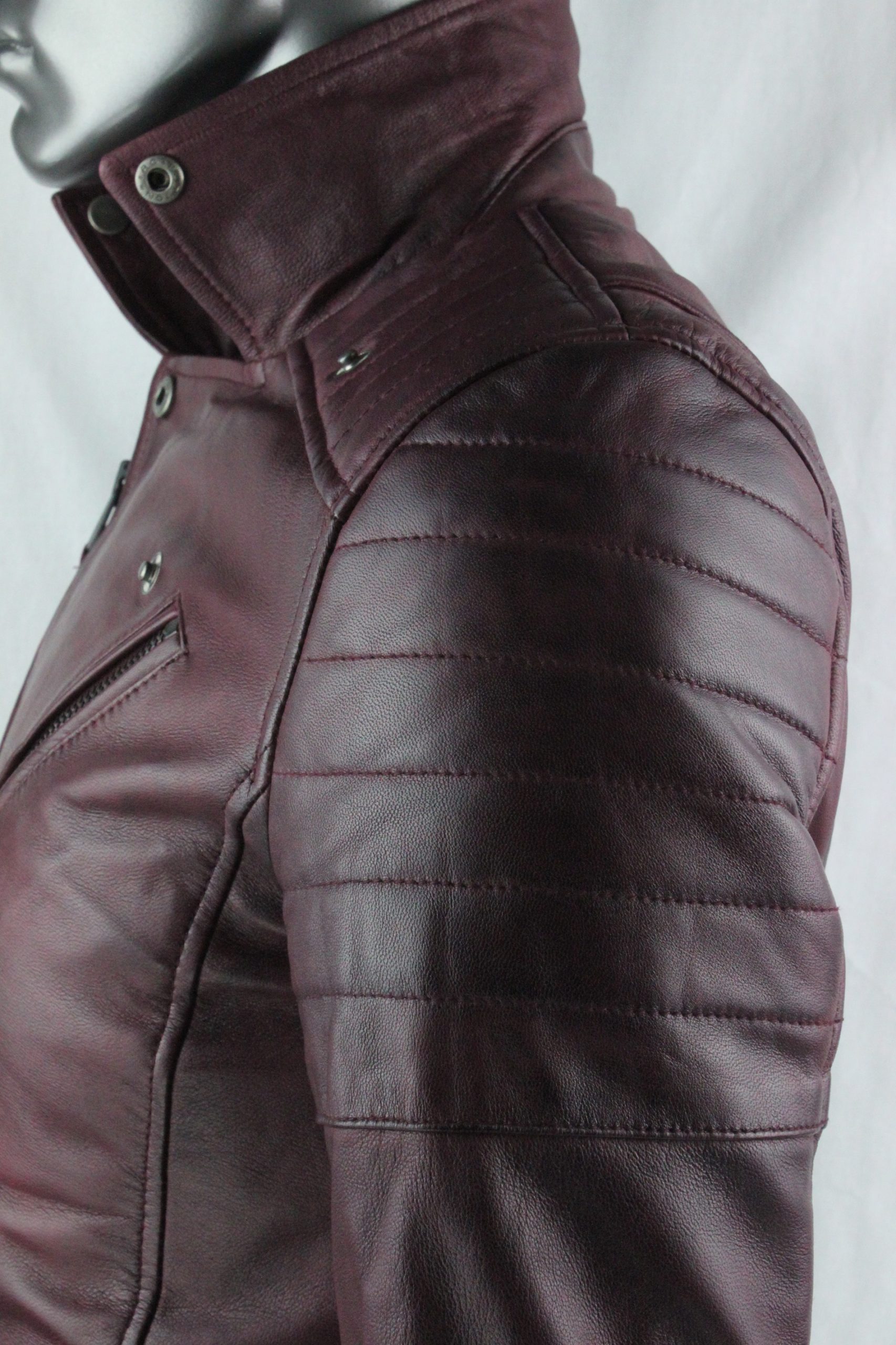 Maroon biker jacket mens 2025