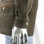 Men's Green Nubuck Leather Parka Coat - Image 5