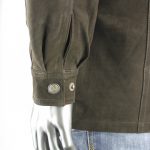 Men's Green Nubuck Leather Parka Coat - Image 4