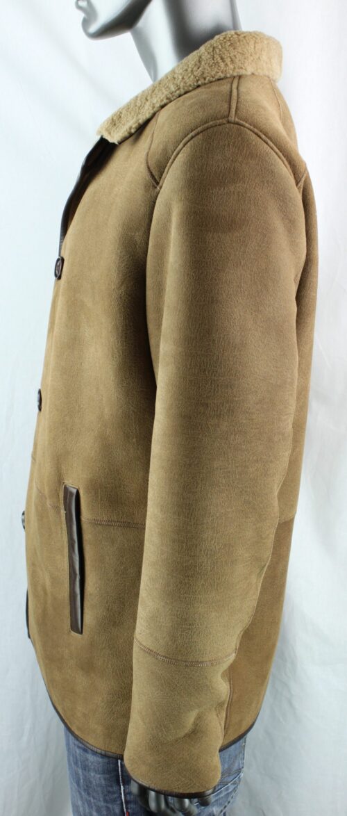 Men's Lightweight Fine Shearling Sheepskin Coat - Image 3