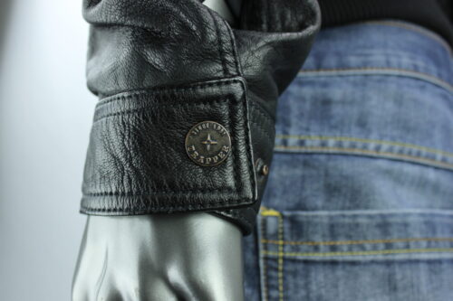 Men's TRAPPER Kostja Leather Bomber Pilot Jacket in Black - Image 3