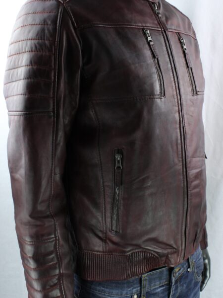 Men's Oxblood Leather Biker Jacket