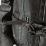 Ladies Brown Leather 3/4 Coat - Image 8