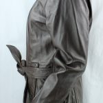 Ladies Brown Leather 3/4 Coat - Image 11