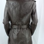 Ladies Brown Leather 3/4 Coat - Image 12