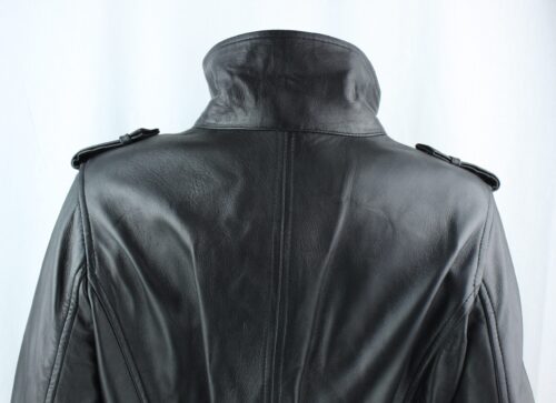 Ladies Brown Leather 3/4 Coat - Image 4