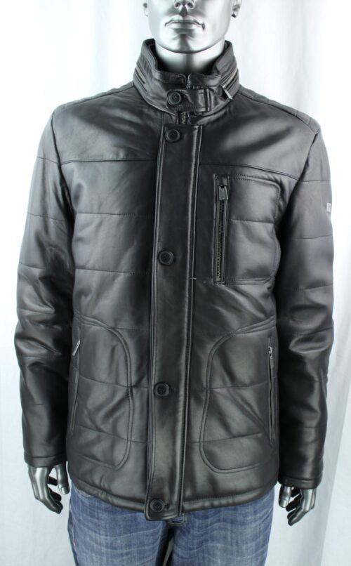 Men's TRAPPER Ben Leather Coat in Dark Brown - Image 4