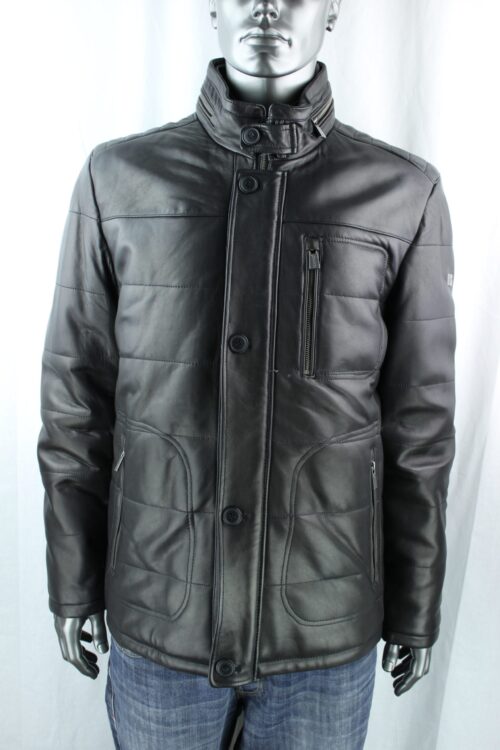 Men's TRAPPER Ben Leather Coat in Dark Brown - Image 5