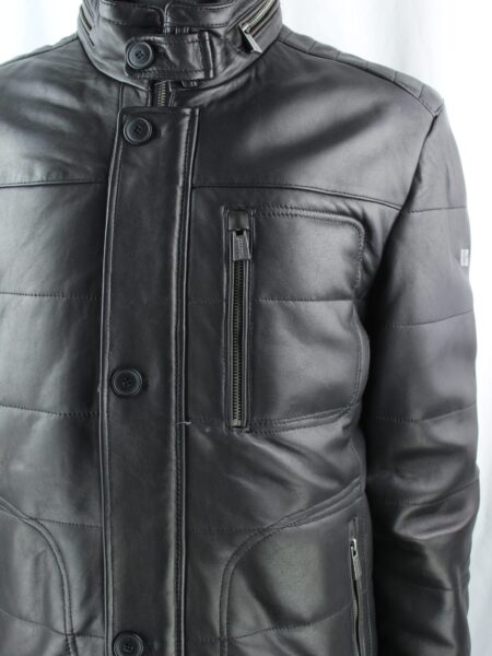 Men's TRAPPER Ben Leather Coat in Dark Brown