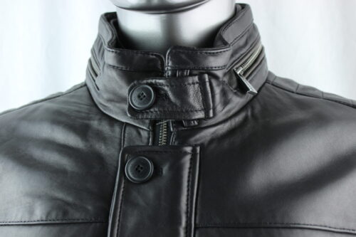 Men's TRAPPER Ben Leather Coat in Dark Brown - Image 2