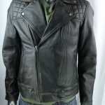 Men's Vintage Leather Biker Jacket - Image 10