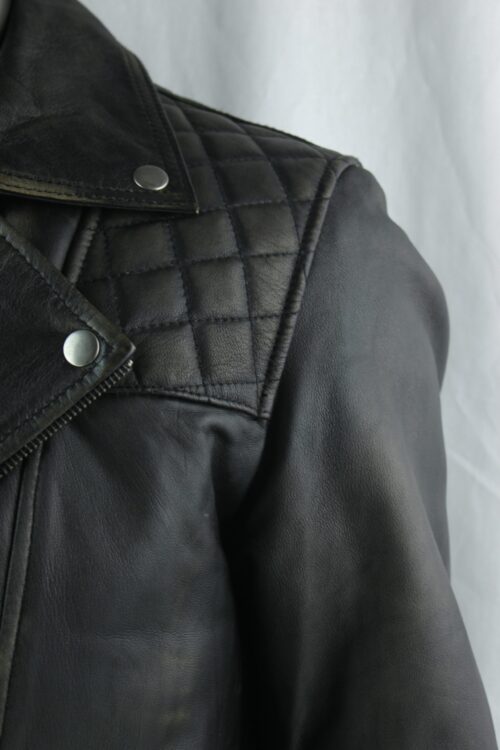 Men's Vintage Leather Biker Jacket - Image 8