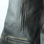 Men's Vintage Leather Biker Jacket - Image 4