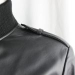 Men's Black Leather Bomber Jacket - Image 4