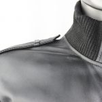 Men's Black Leather Bomber Jacket - Image 5