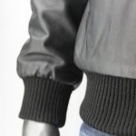 Men's Black Leather Bomber Jacket - Image 6