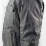 Men's Black Leather Bomber Jacket - Image 8