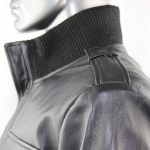 Men's Black Leather Bomber Jacket - Image 9
