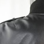 Men's Black Leather Bomber Jacket - Image 12