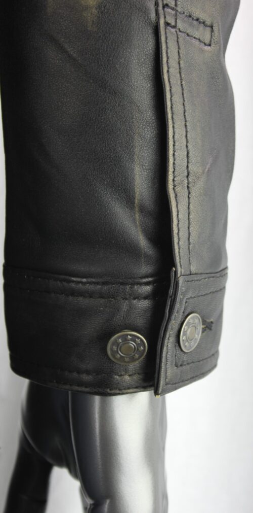 Men's Leather Denim Style Jacket in Vintage - Image 4