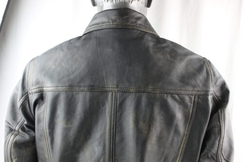 Men's Leather Denim Style Jacket in Vintage - Image 2