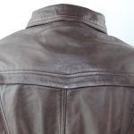 Ladies Brown Leather 3/4 Trench Coat - Image 8