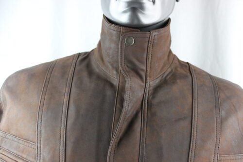 Men's Brown Nubuck Leather Jacket - Image 3