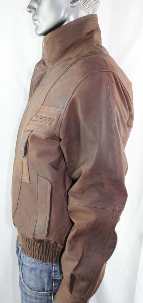 Men's Brown Nubuck Leather Jacket - Image 7