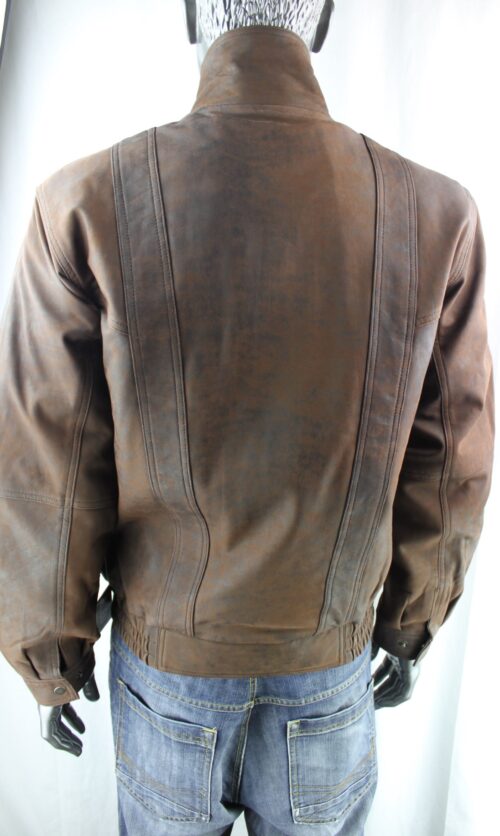 Men's Brown Nubuck Leather Jacket - Image 8